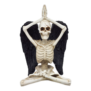 Yoga Skeleton Figurine - Urdhva Hastasana in Sukhasana Pose