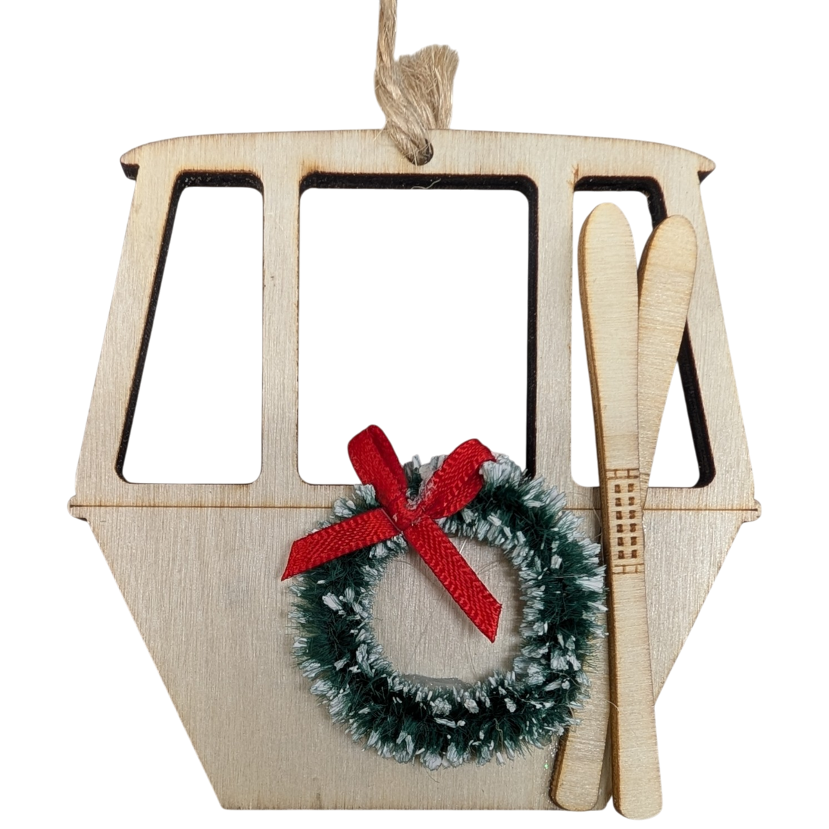 Wood Holiday Gondola Garland - 77 Inches long