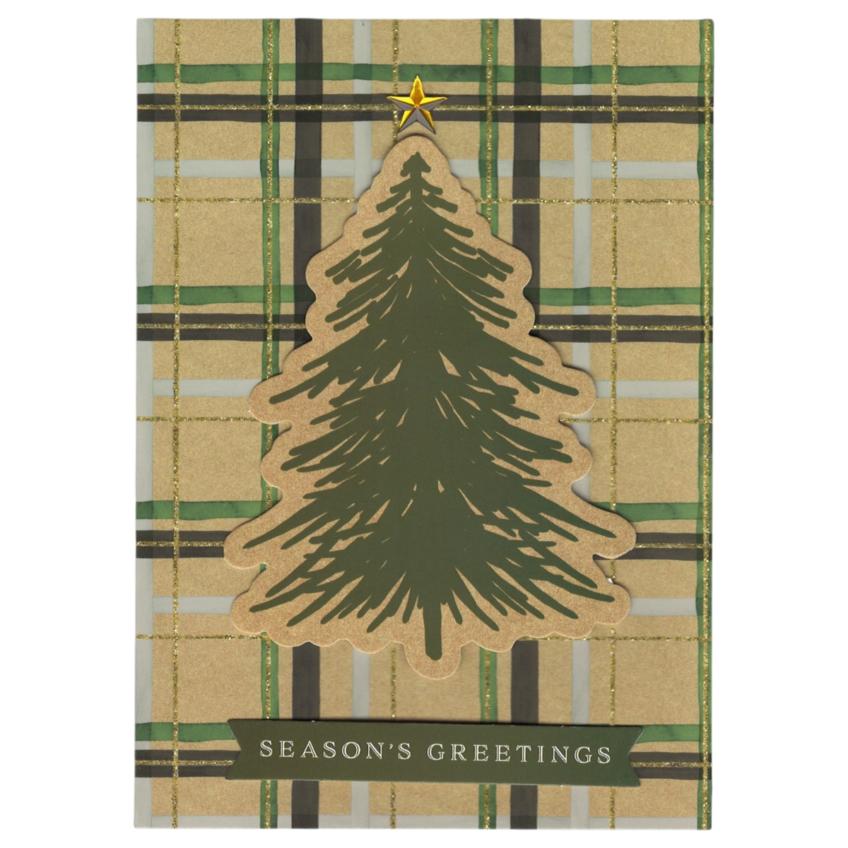 Plaid Pine Season's Greetings Card
