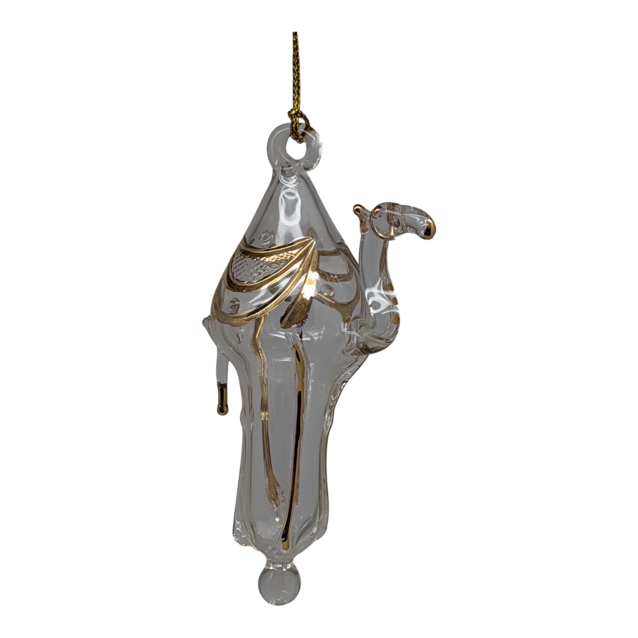 Clear and Gold Camel Ornament