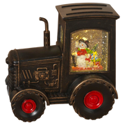 Lighted Spinning Tractor Waterglobe - Snowman
