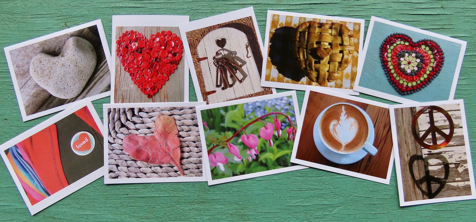 Greeting Cards, 10 Vermont greeting cards in each set - Hearts