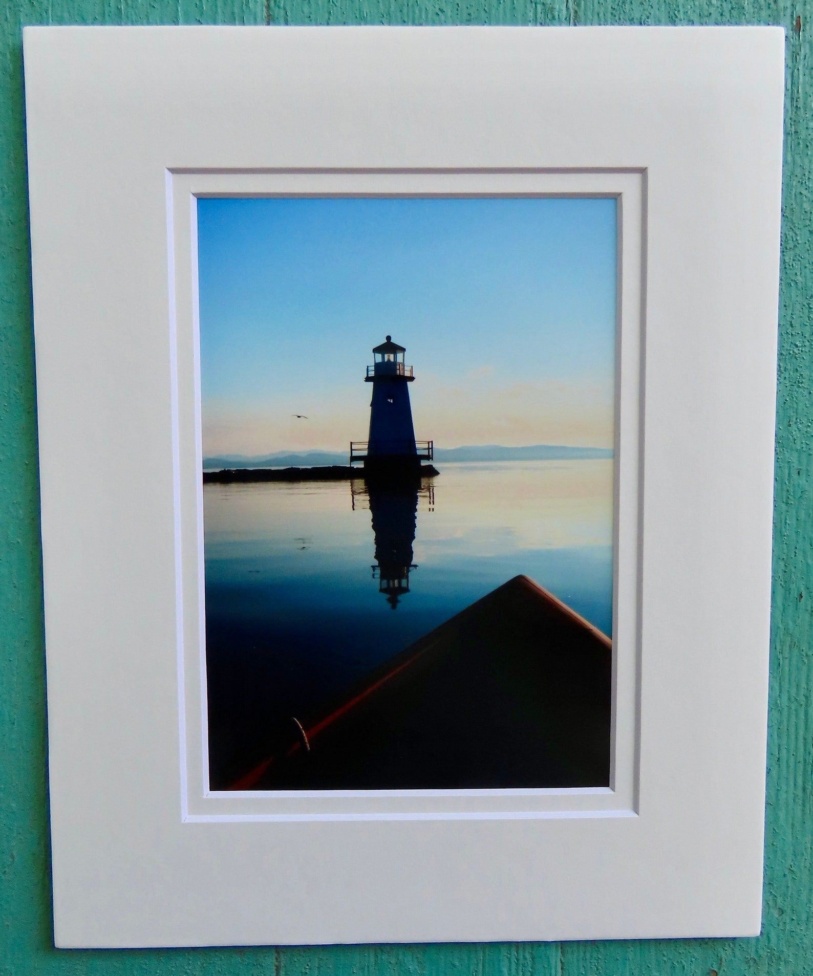 Matted Photos - Burlington VT Harbor Lighthouse