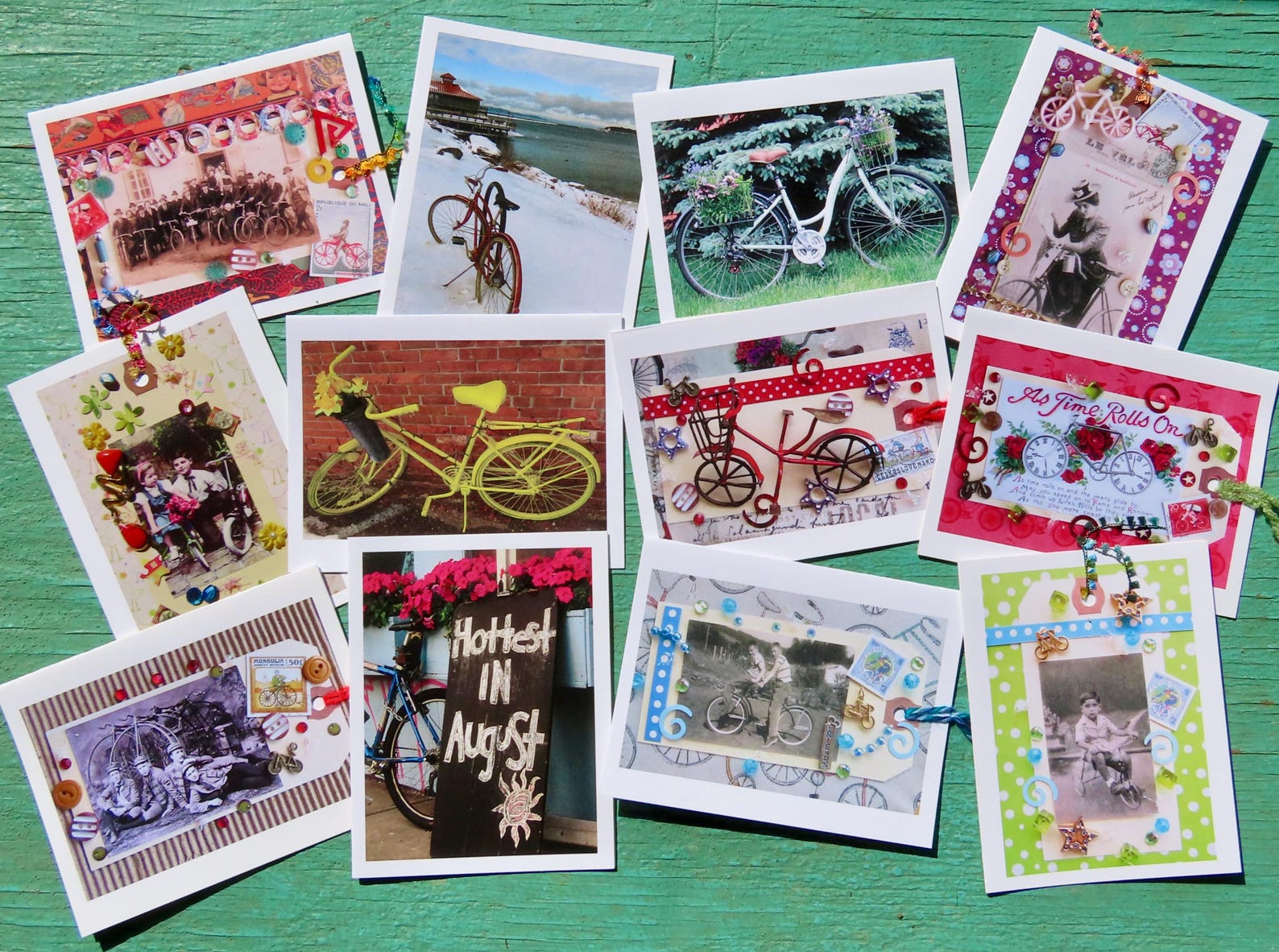 Greeting Cards, 10 Vermont greeting cards in each set - Bicycles