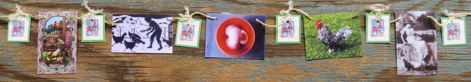 Mini Garlands, 2" x 3" - Chickens