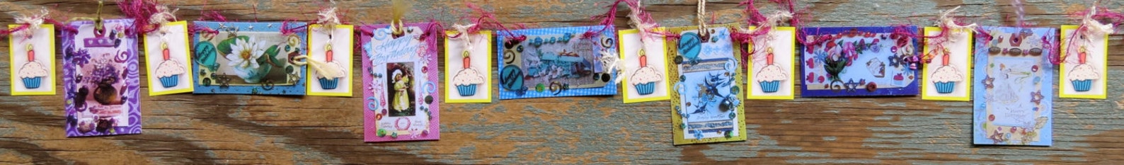 Mini Garlands, 2" x 3" - Birthday