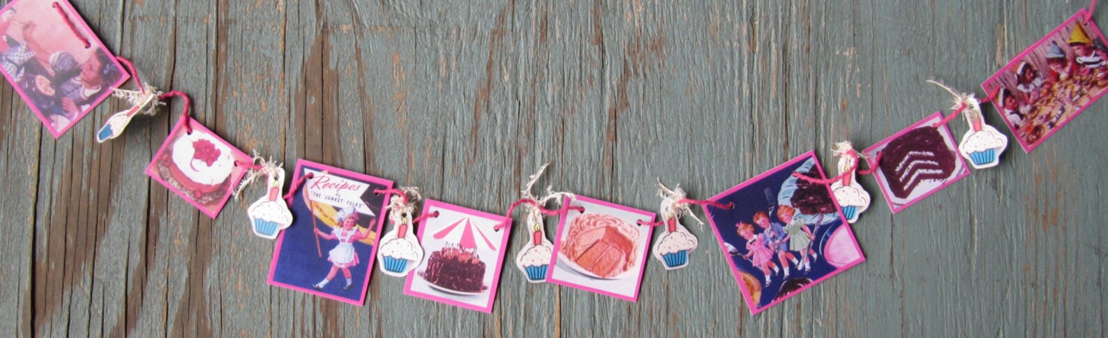 Mini Garlands, 2" x 3" - Vintage Birthday
