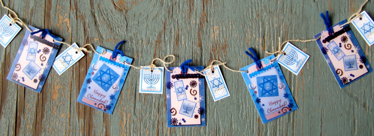 Mini Garlands, 2" x 3" - Hanukkah