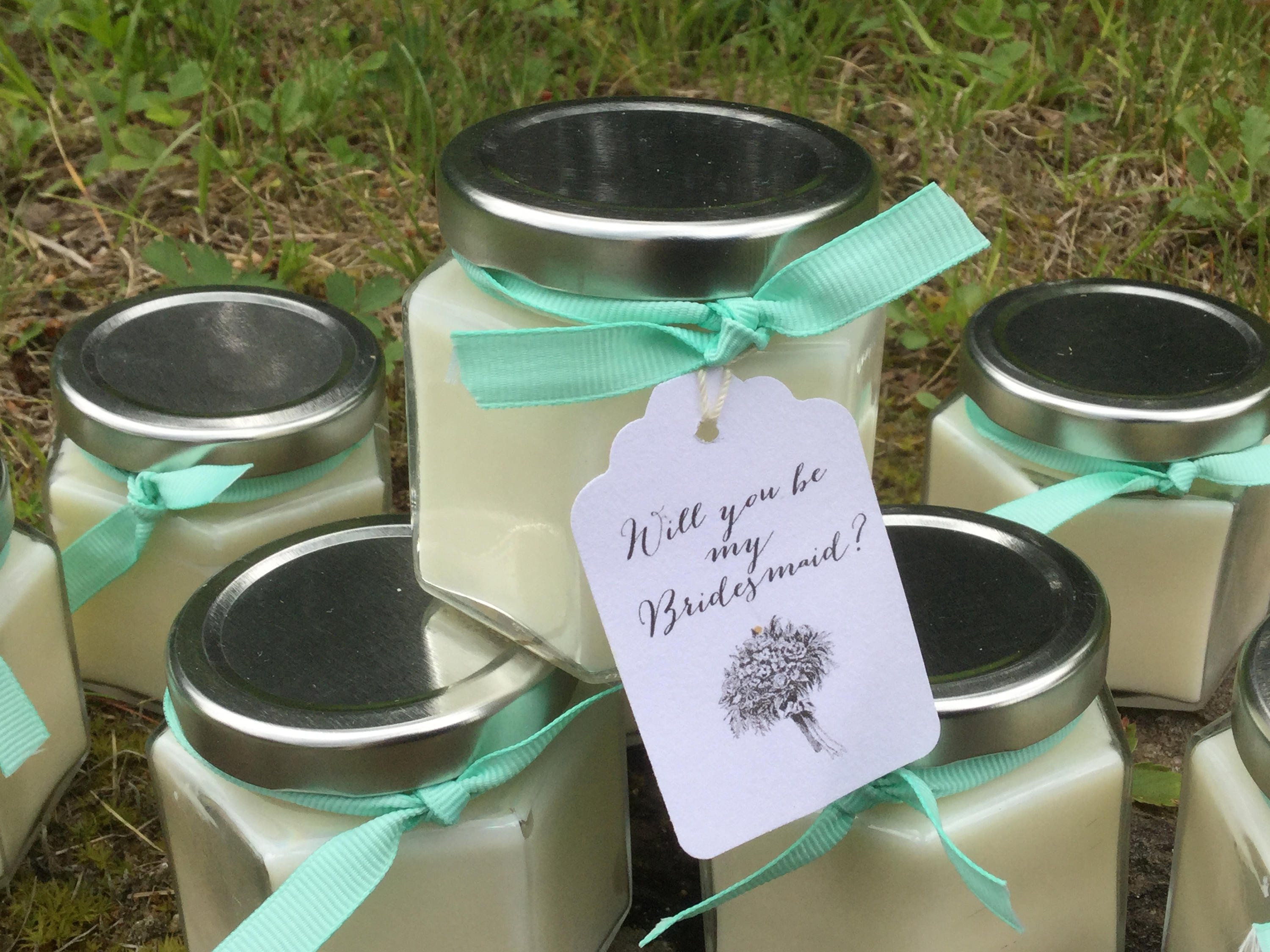 Candle Jar Favor 4oz-Bridesmaid Gift-Shower Favor-Wedding Favor by Belle Savon Vermont