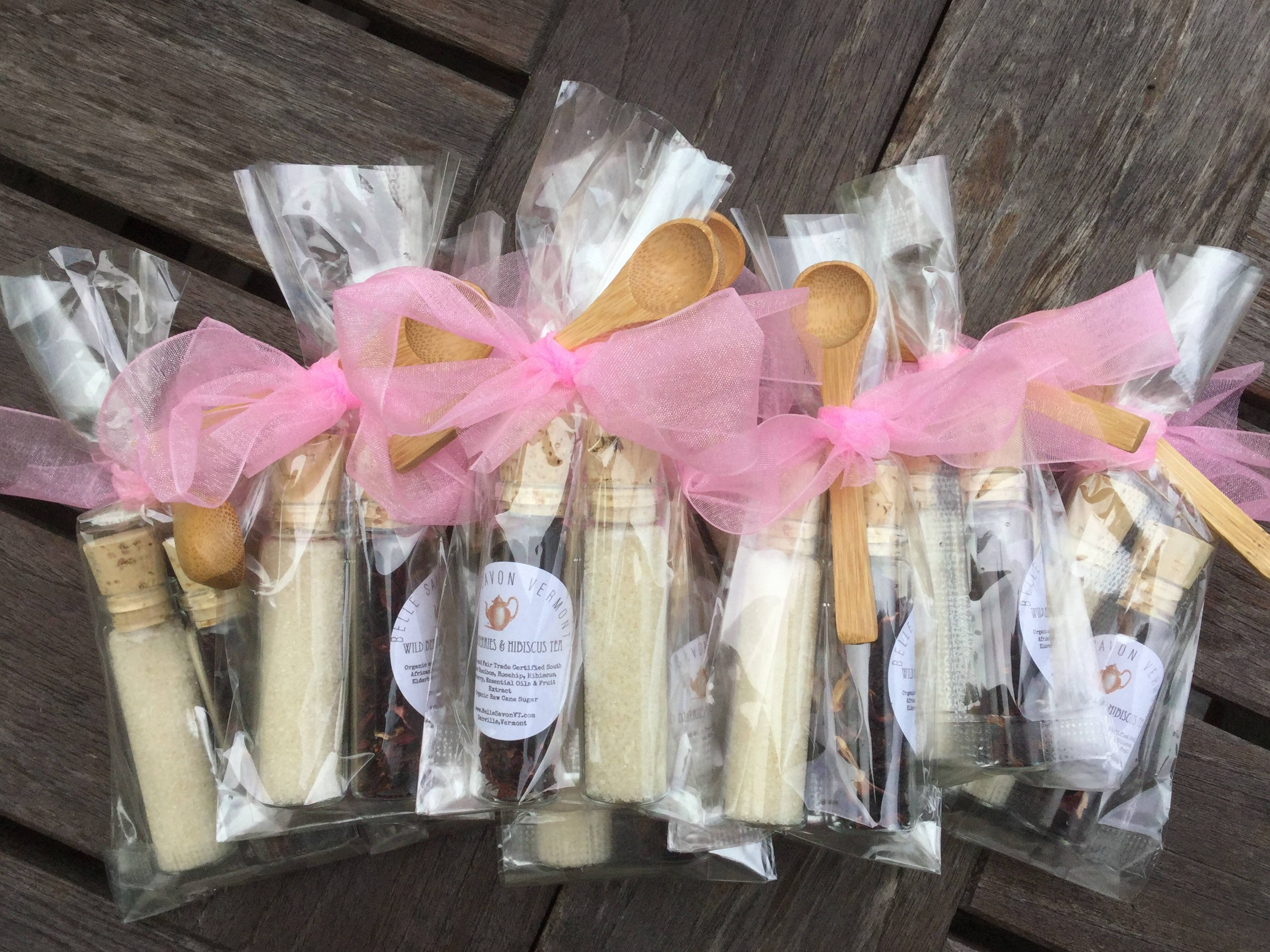 Tea Party Favor-Organic Tea and Sugar or Honey with Spoon Mini Set Favor-Belle Savon Vermont by Belle Savon Vermont