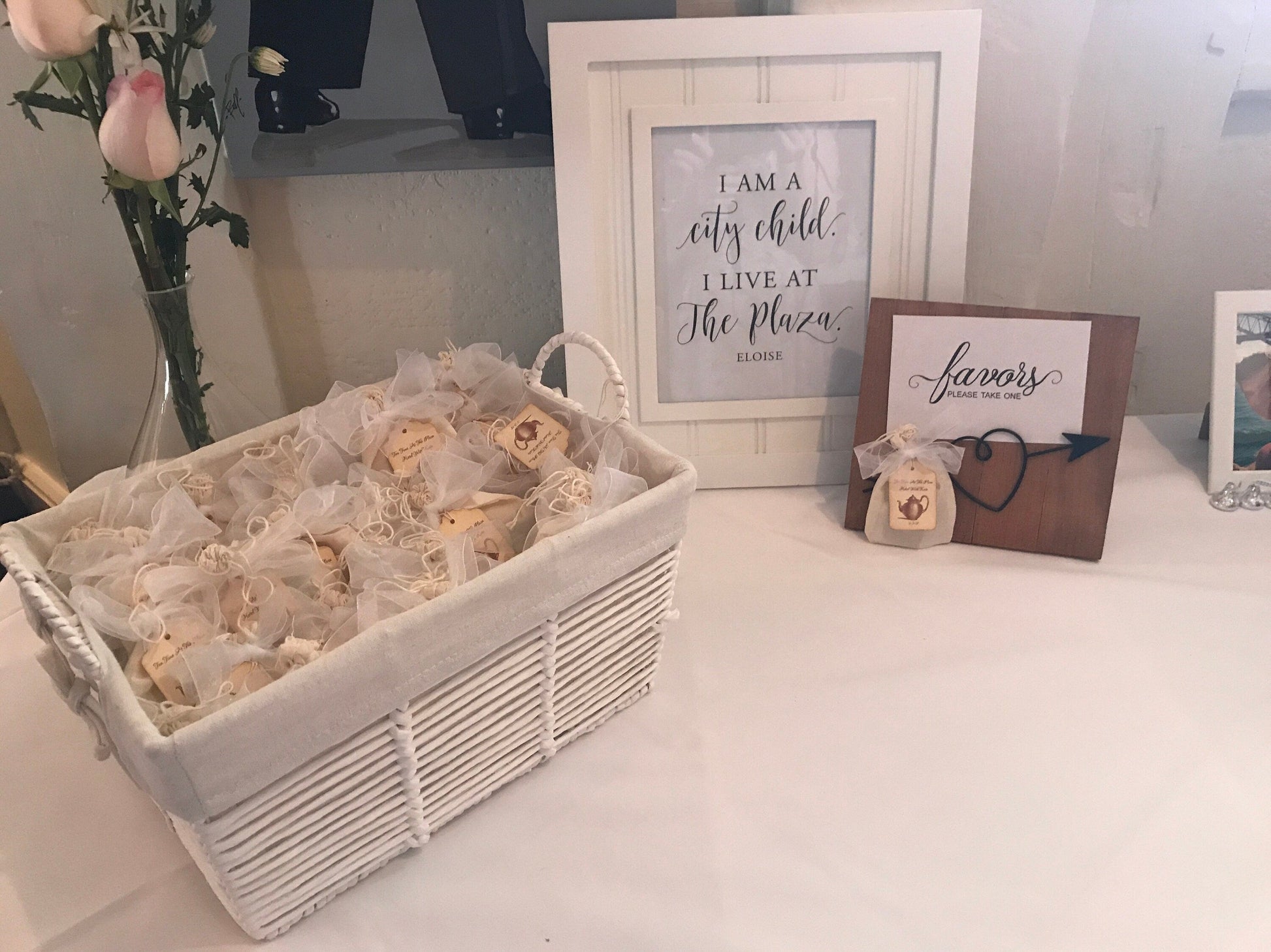 Tea Party Favor-Two Organic Teas in a Muslin Bag with Ribbons-Wedding-Bridal Shower-Baby Shower-Belle Savon Vermont by Belle Savon Vermont