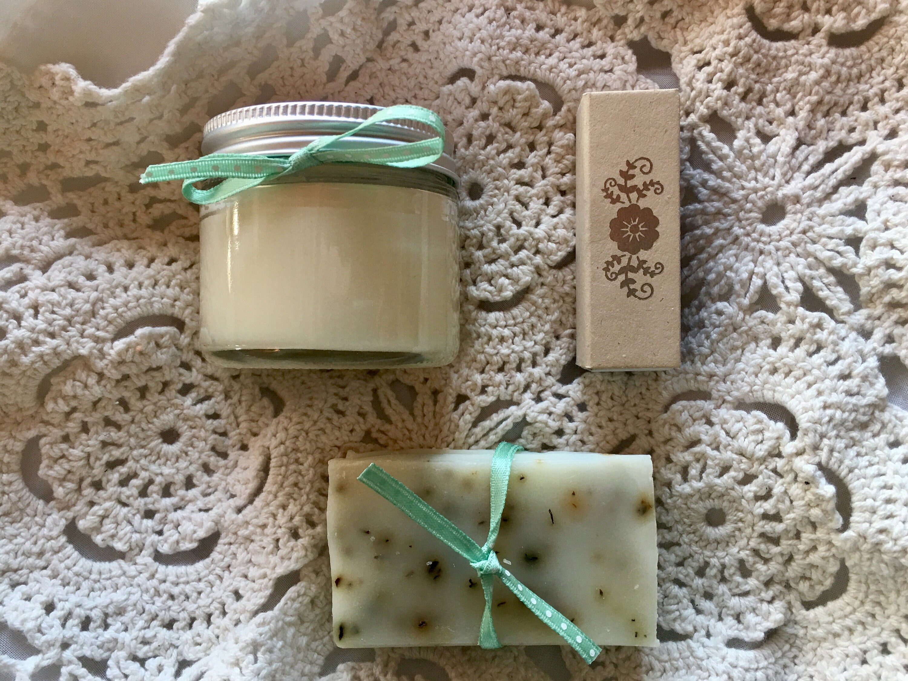 Artisan Soap and Soy Candle Gift Set in Vermont Wooden Box -Bridal Party-Hostess Gift by Belle Savon Vermont