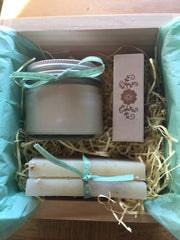 Artisan Soap and Soy Candle Gift Set in Vermont Wooden Box -Bridal Party-Hostess Gift by Belle Savon Vermont