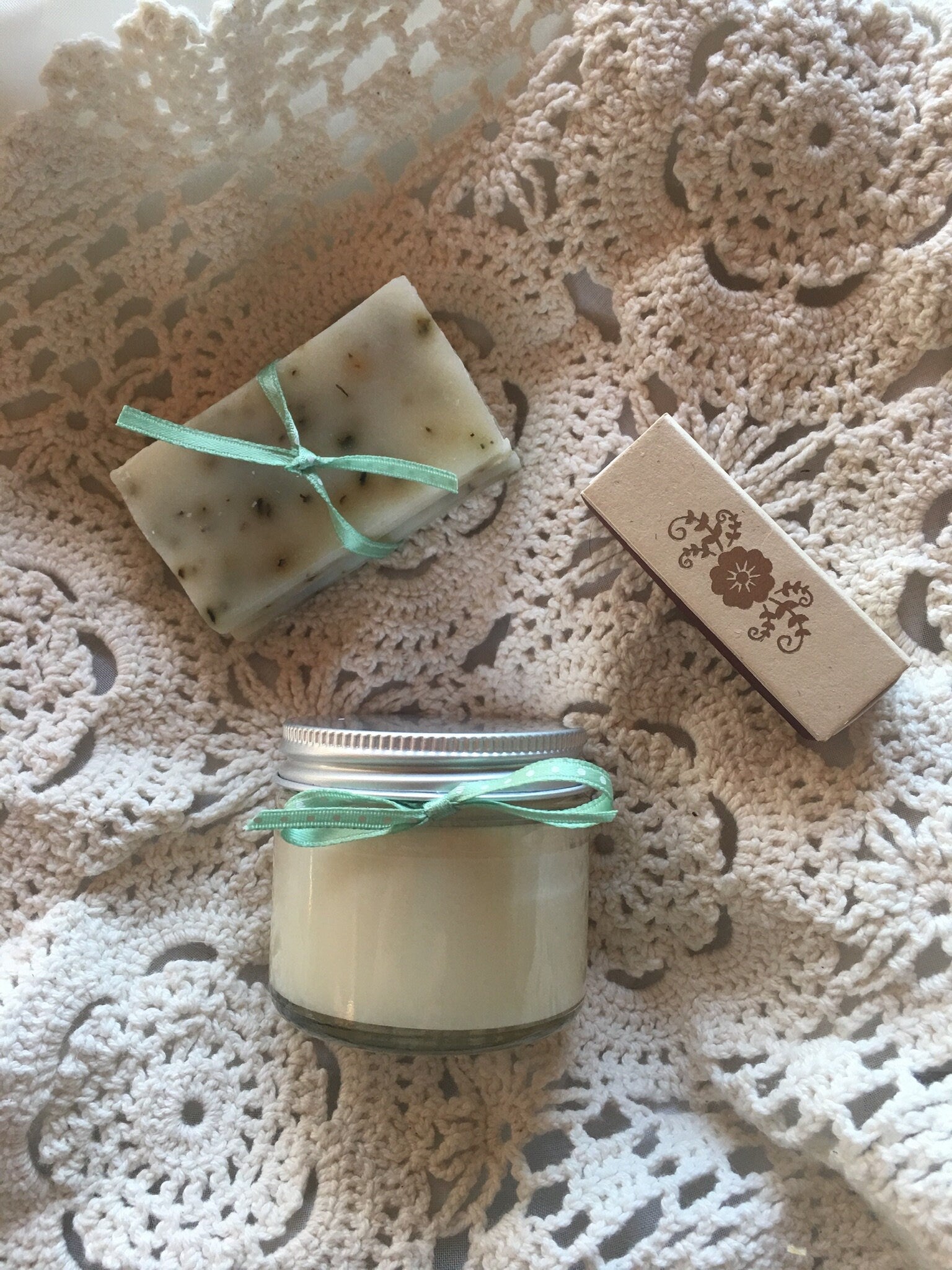 Artisan Soap and Soy Candle Gift Set in Vermont Wooden Box -Bridal Party-Hostess Gift by Belle Savon Vermont