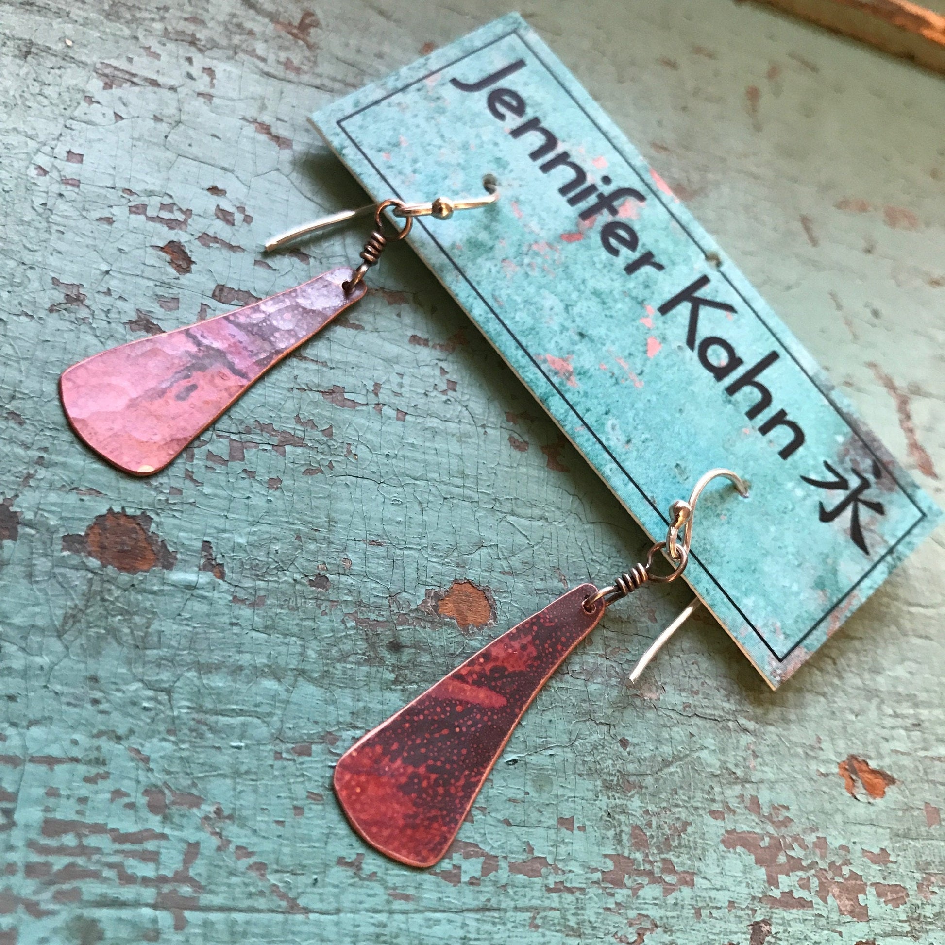 Copper Taper Earrings by jenkahnjewelry