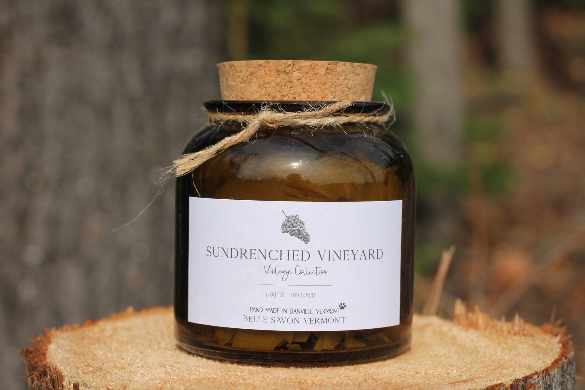 Vintage Collection Hand-poured Natural Soy Candle-8oz Recycled Glass with Cork Top-Belle Savon Vermont by Belle Savon Vermont