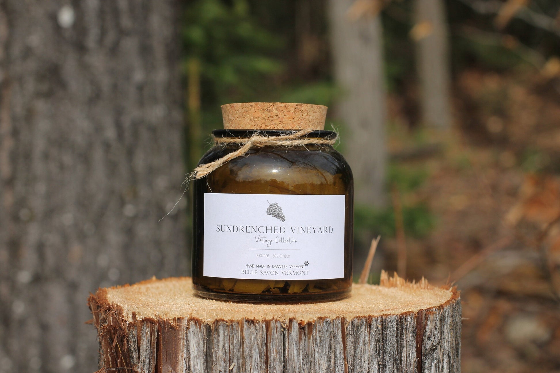 Vintage Collection Hand-poured Natural Soy Candle-8oz Recycled Glass with Cork Top-Belle Savon Vermont by Belle Savon Vermont