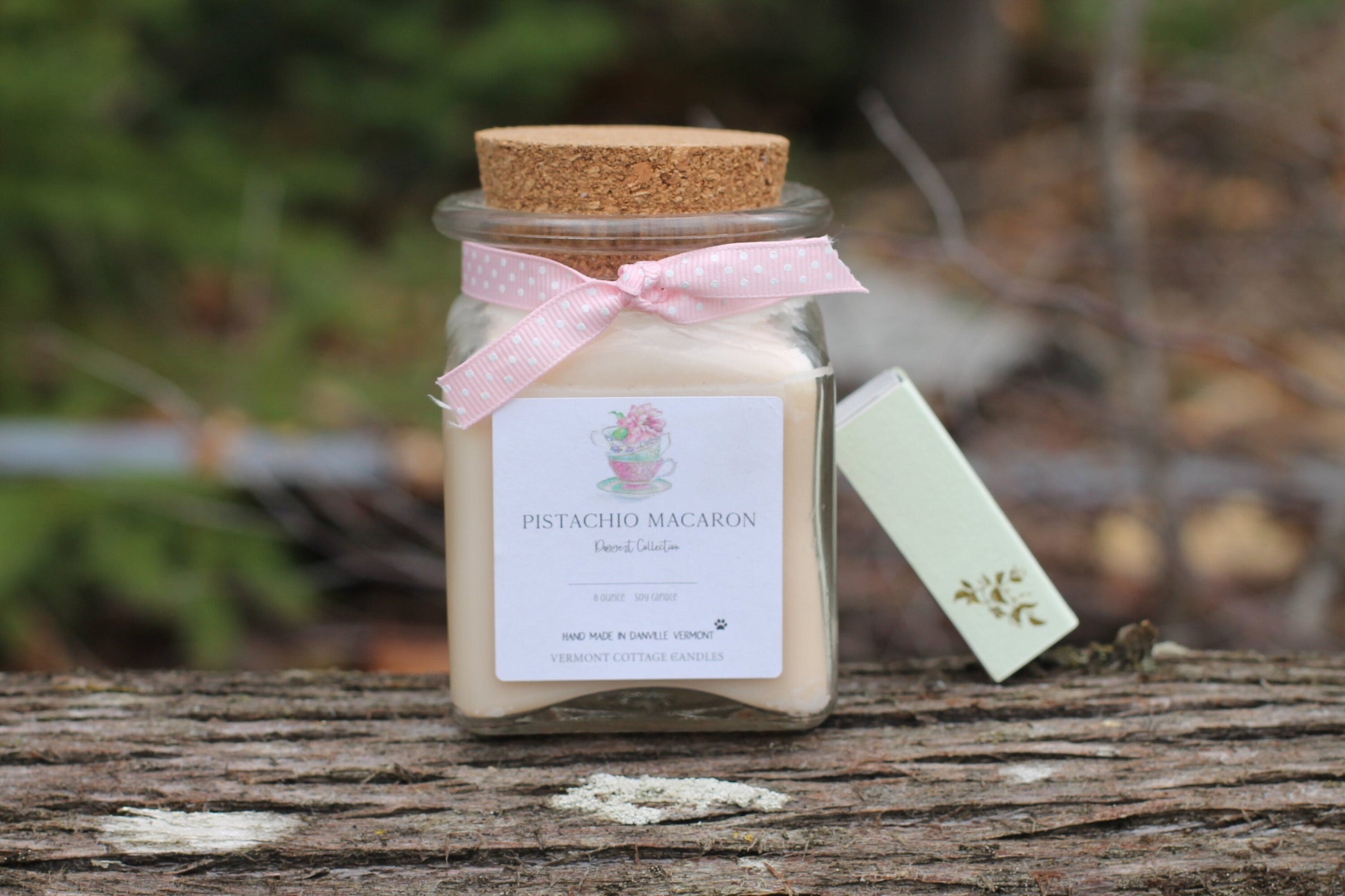 Dessert Collection Hand-poured Natural Soy Candle-8.5oz Recycled Glass with Cork Top by Belle Savon Vermont