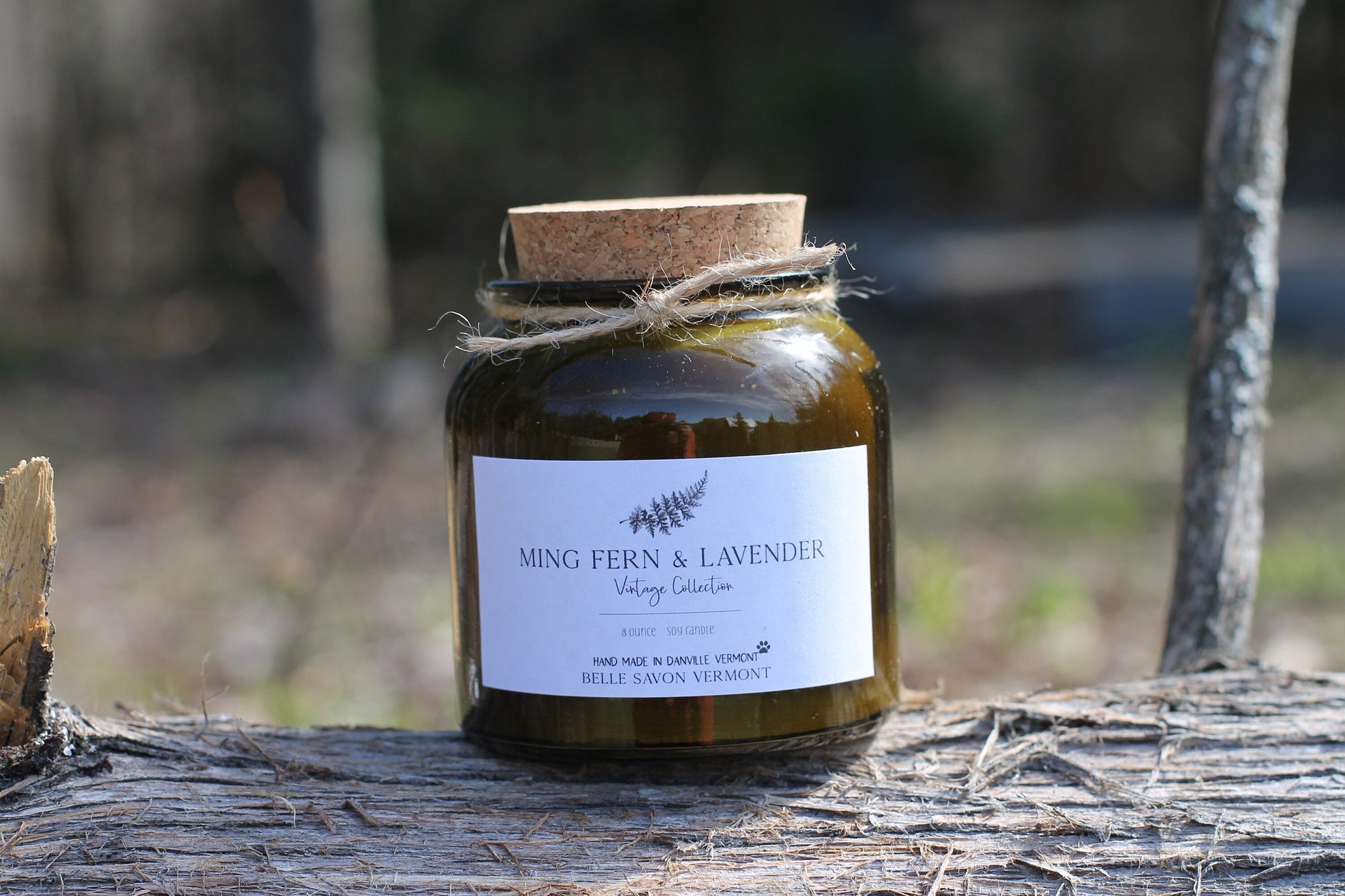 Vintage Collection Hand-poured Natural Soy Candle-8oz Recycled Glass with Cork Top-Belle Savon Vermont by Belle Savon Vermont