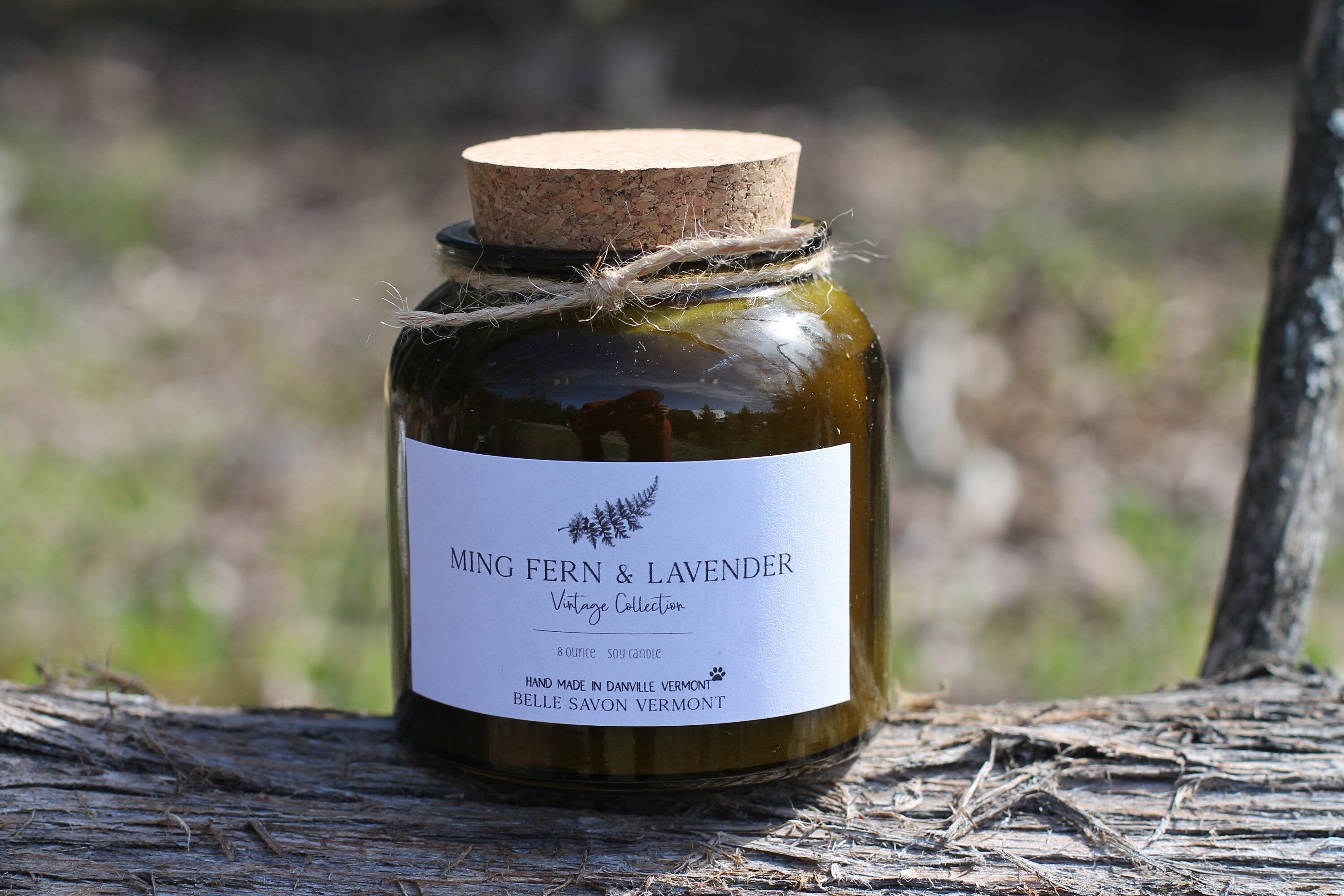 Vintage Collection Hand-poured Natural Soy Candle-8oz Recycled Glass with Cork Top-Belle Savon Vermont by Belle Savon Vermont