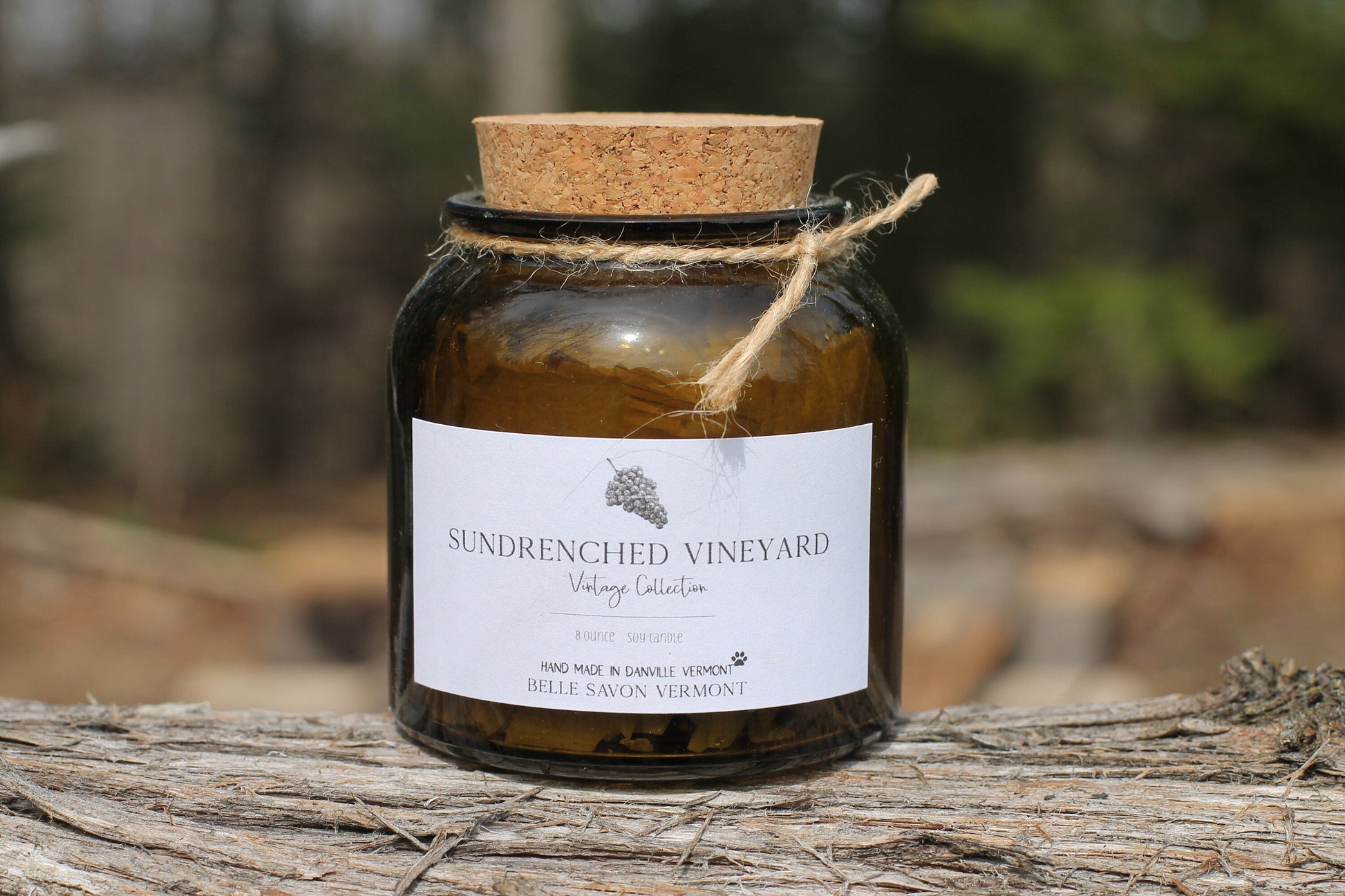 Vintage Collection Hand-poured Natural Soy Candle-8oz Recycled Glass with Cork Top-Belle Savon Vermont by Belle Savon Vermont