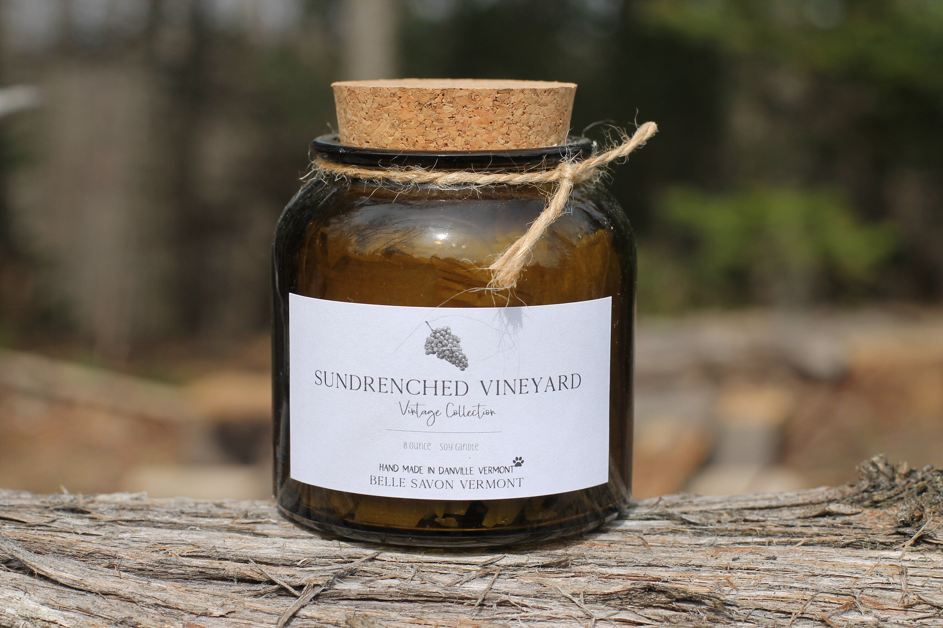 Vintage Collection Hand-poured Natural Soy Candle-8oz Recycled Glass with Cork Top-Belle Savon Vermont by Belle Savon Vermont