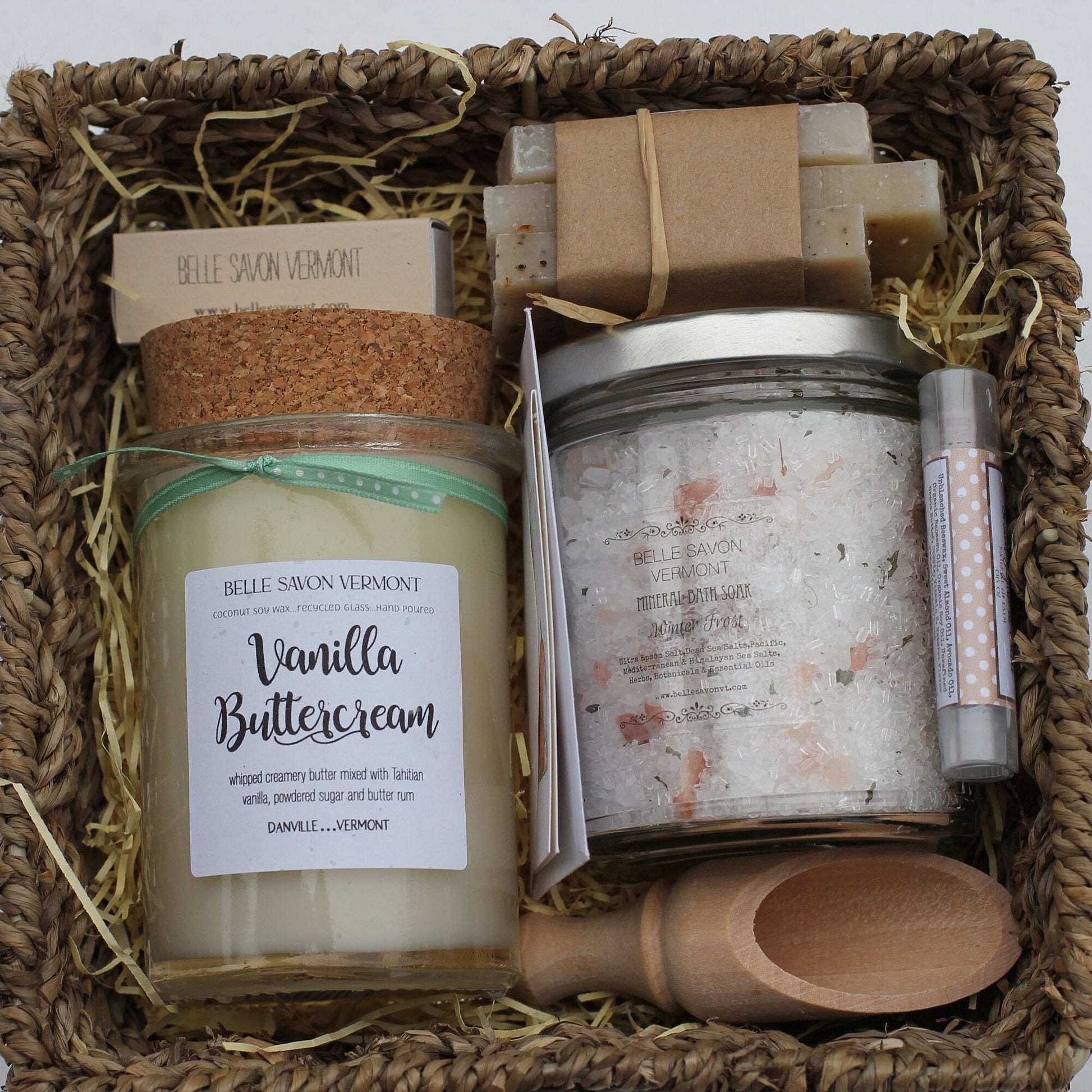 Seagrass Basket Deluxe Gift Set-Spa Set-Bridesmaid Gift-Maid of Honor-Mother of the Bride Gift -Belle Savon Vermont by Belle Savon Vermont