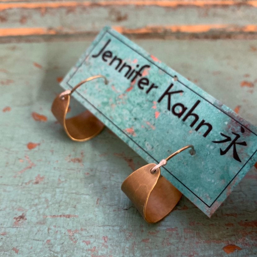 Wide Brass Hoops by jenkahnjewelry