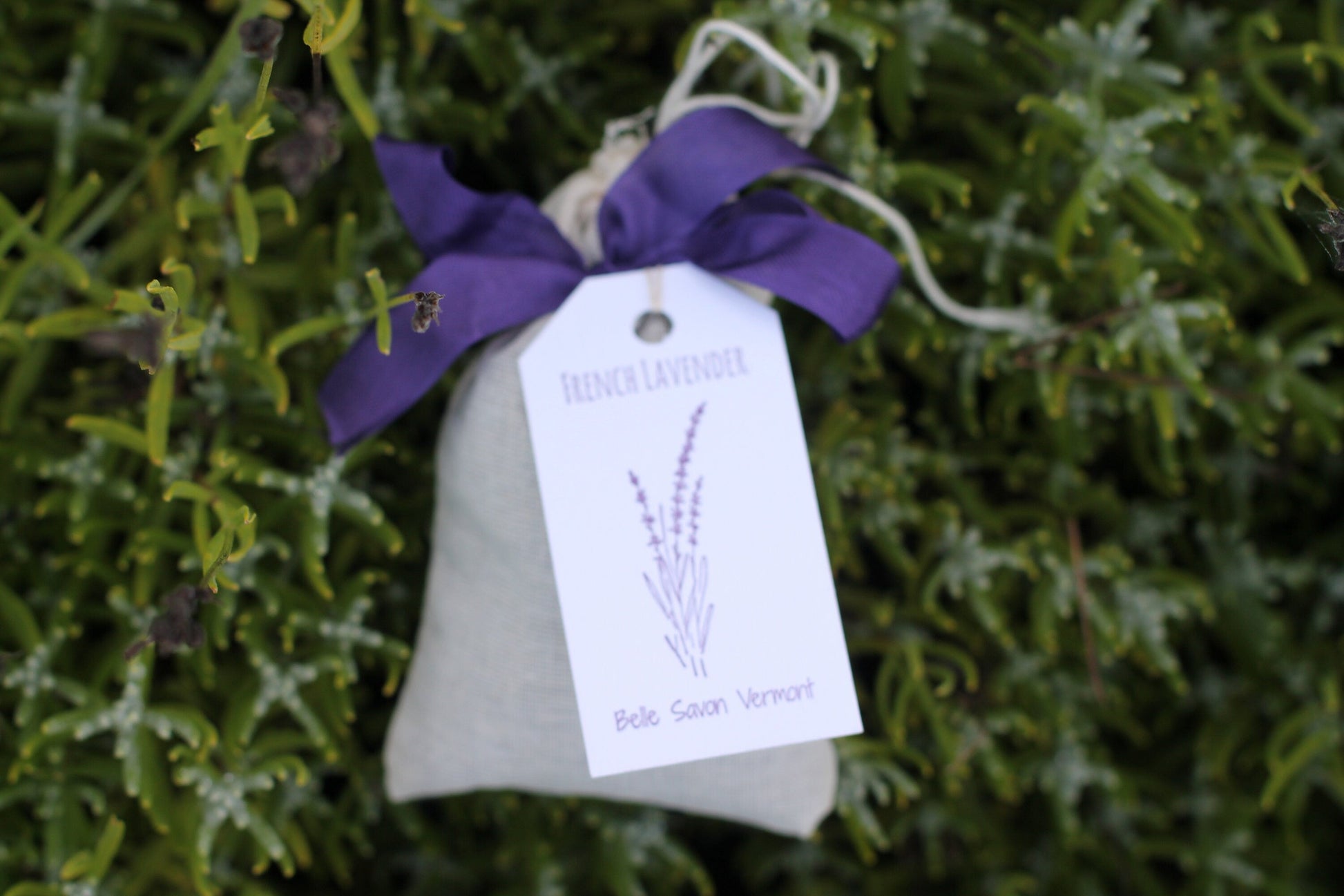 French Lavender Sachets with Letterpress Hangtag-Favors-Gifts-Home Care- Belle Savon Vermont by Belle Savon Vermont