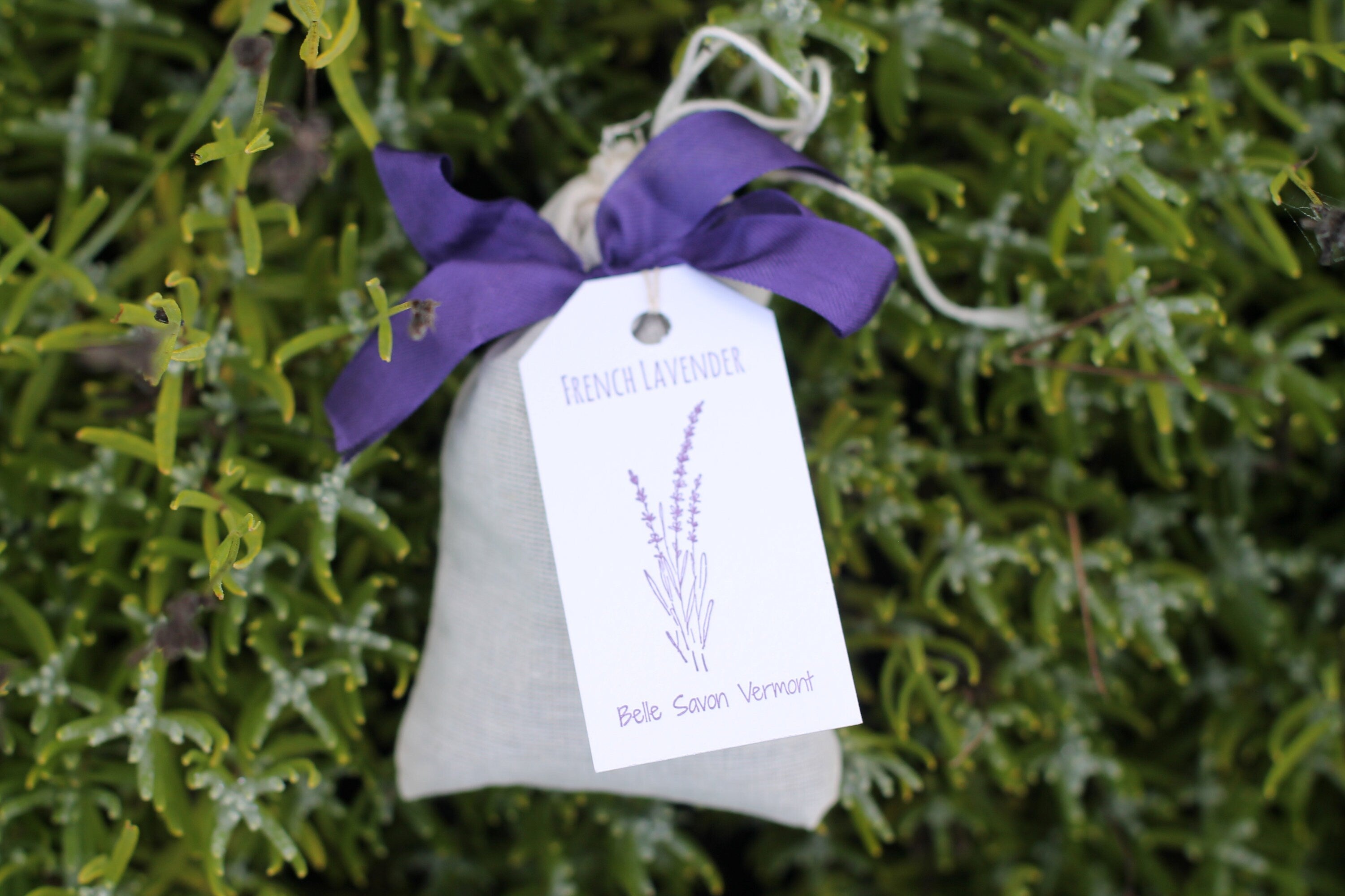 French Lavender Sachets with Letterpress Hangtag-Favors-Gifts-Home Care- Belle Savon Vermont by Belle Savon Vermont