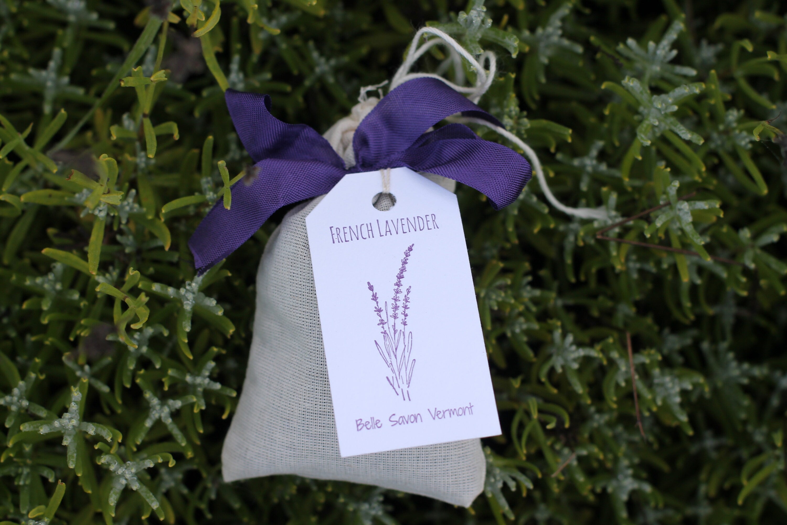 French Lavender Sachets with Letterpress Hangtag-Favors-Gifts-Home Care- Belle Savon Vermont by Belle Savon Vermont