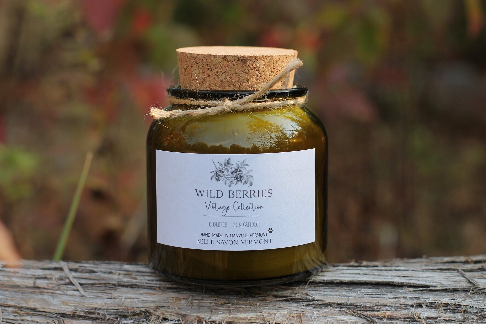 Vintage Collection Hand-poured Natural Soy Candle-8oz Recycled Glass with Cork Top-Belle Savon Vermont by Belle Savon Vermont