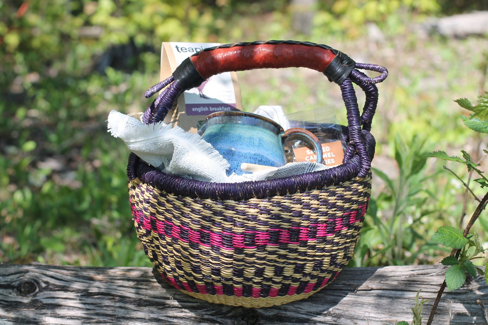 Tea Party Picnic Basket-Tea Gift Basket-Gift Basket-Tea Party-Customizable-Vermont Gift by Belle Savon Vermont