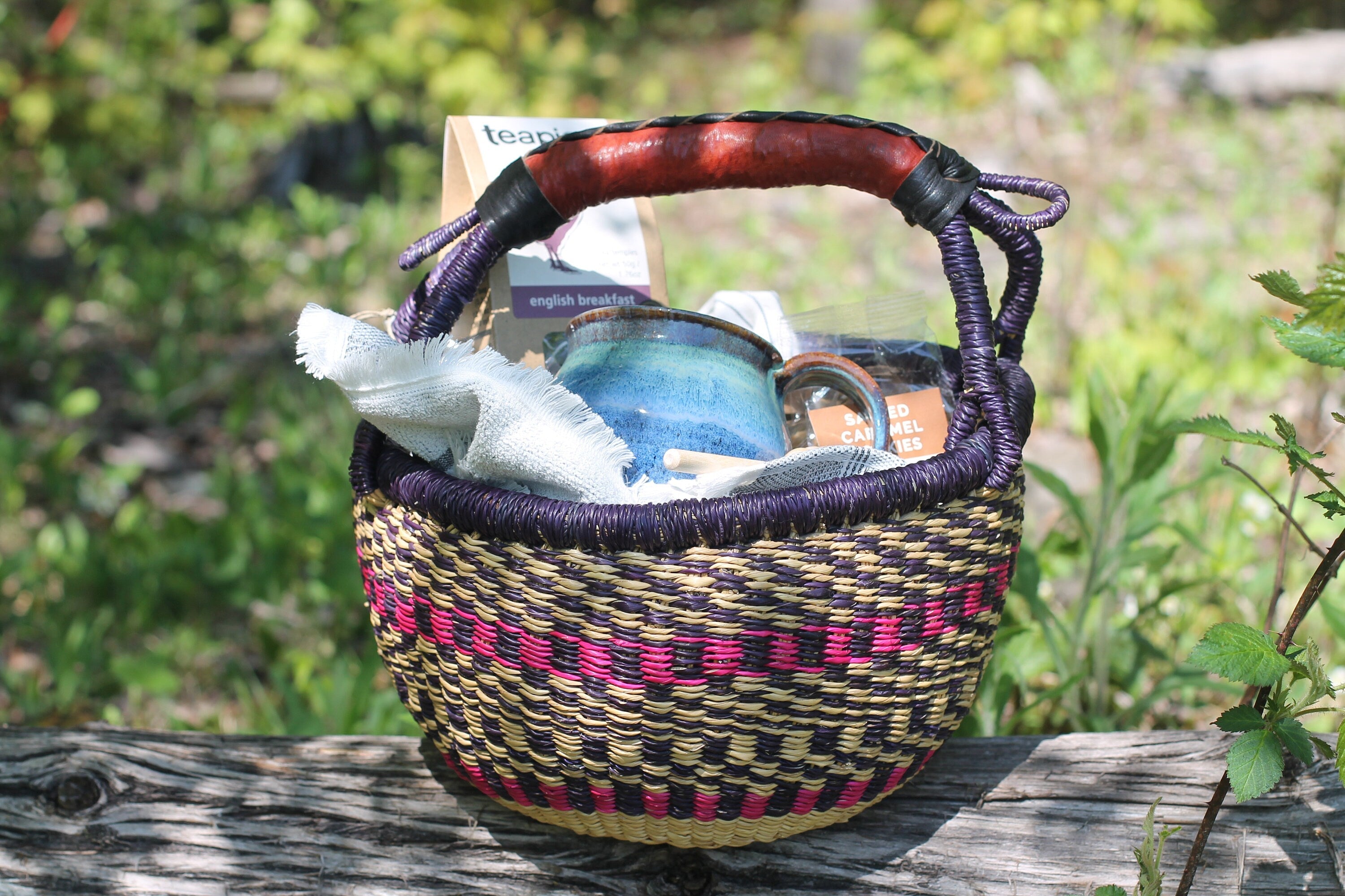 Tea Party Picnic Basket-Tea Gift Basket-Gift Basket-Tea Party-Customizable-Vermont Gift by Belle Savon Vermont
