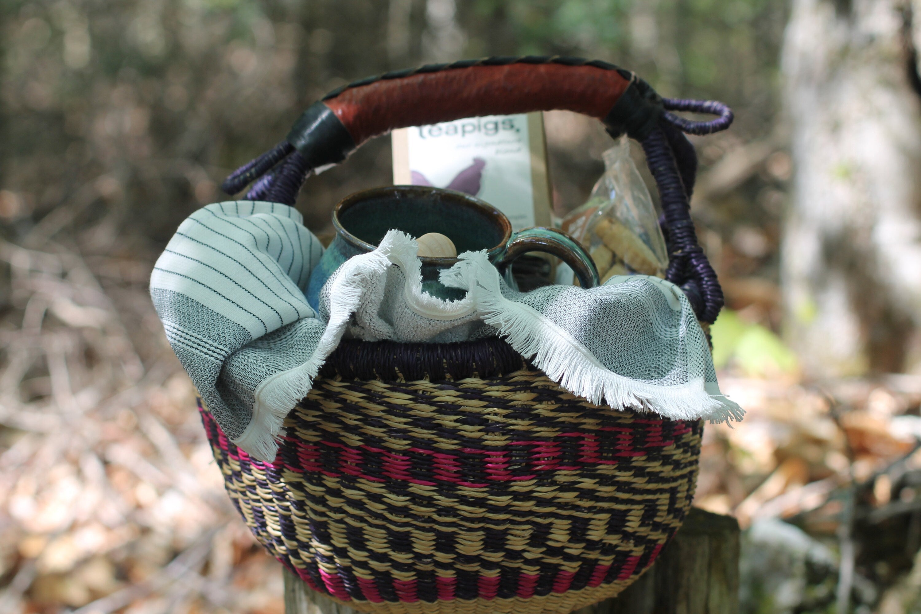 Tea Party Picnic Basket-Tea Gift Basket-Gift Basket-Tea Party-Customizable-Vermont Gift by Belle Savon Vermont