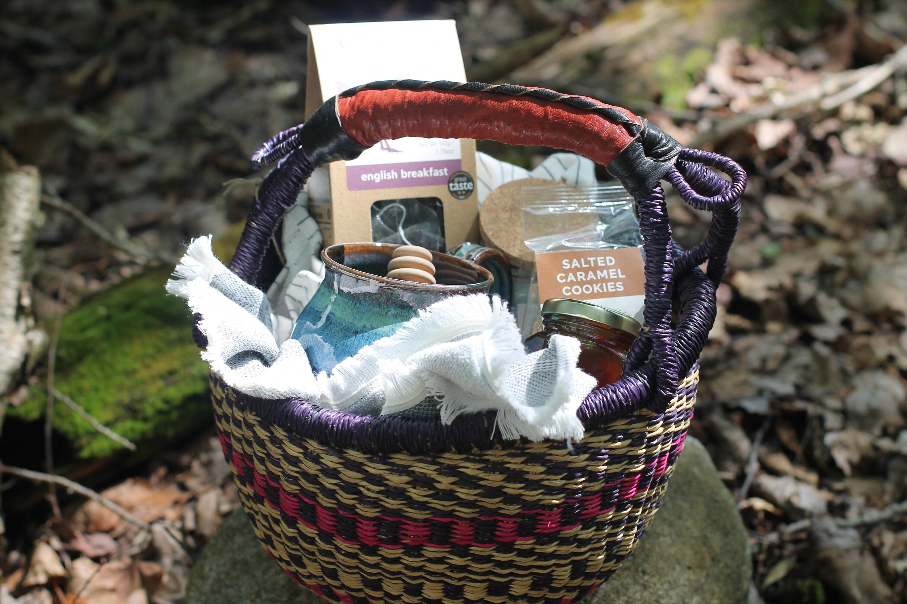 Tea Party Picnic Basket-Tea Gift Basket-Gift Basket-Tea Party-Customizable-Vermont Gift by Belle Savon Vermont