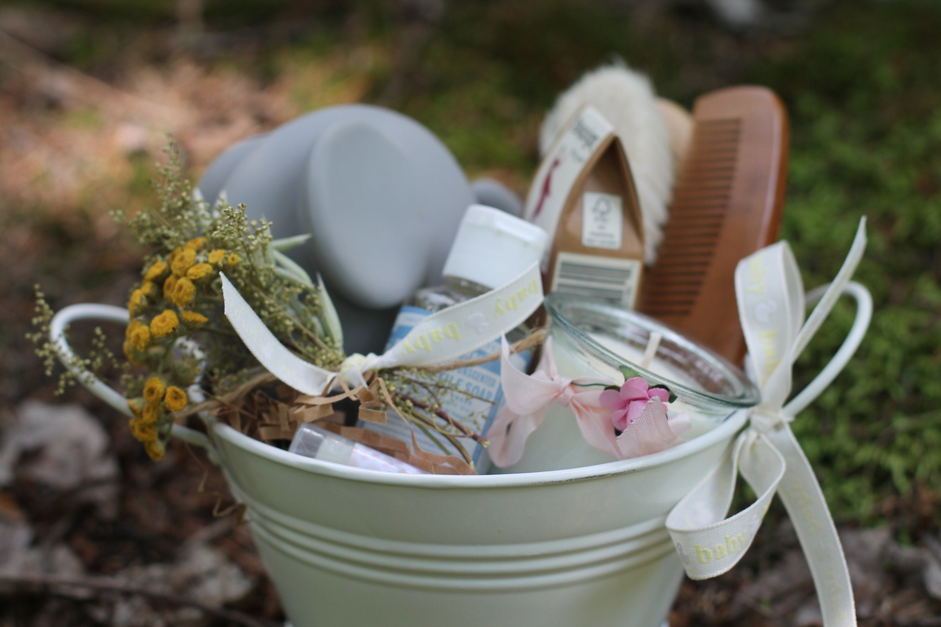 Baby Shower, Favor, Welcome Baby, Mommy to Be, New Mom Care Gift Set-Small Set -Customizable-Vermont Gift by Belle Savon Vermont