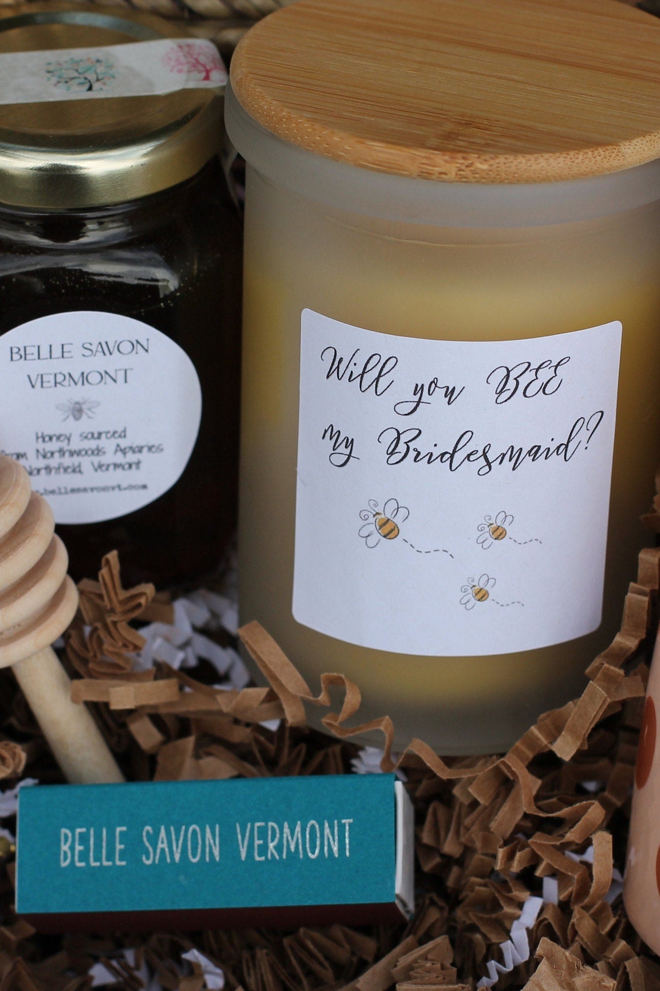 Bridesmaid Proposal-Will You Be My Bridesmaid- Maid of Honor Gift Basket- Wedding Gift by Belle Savon Vermont