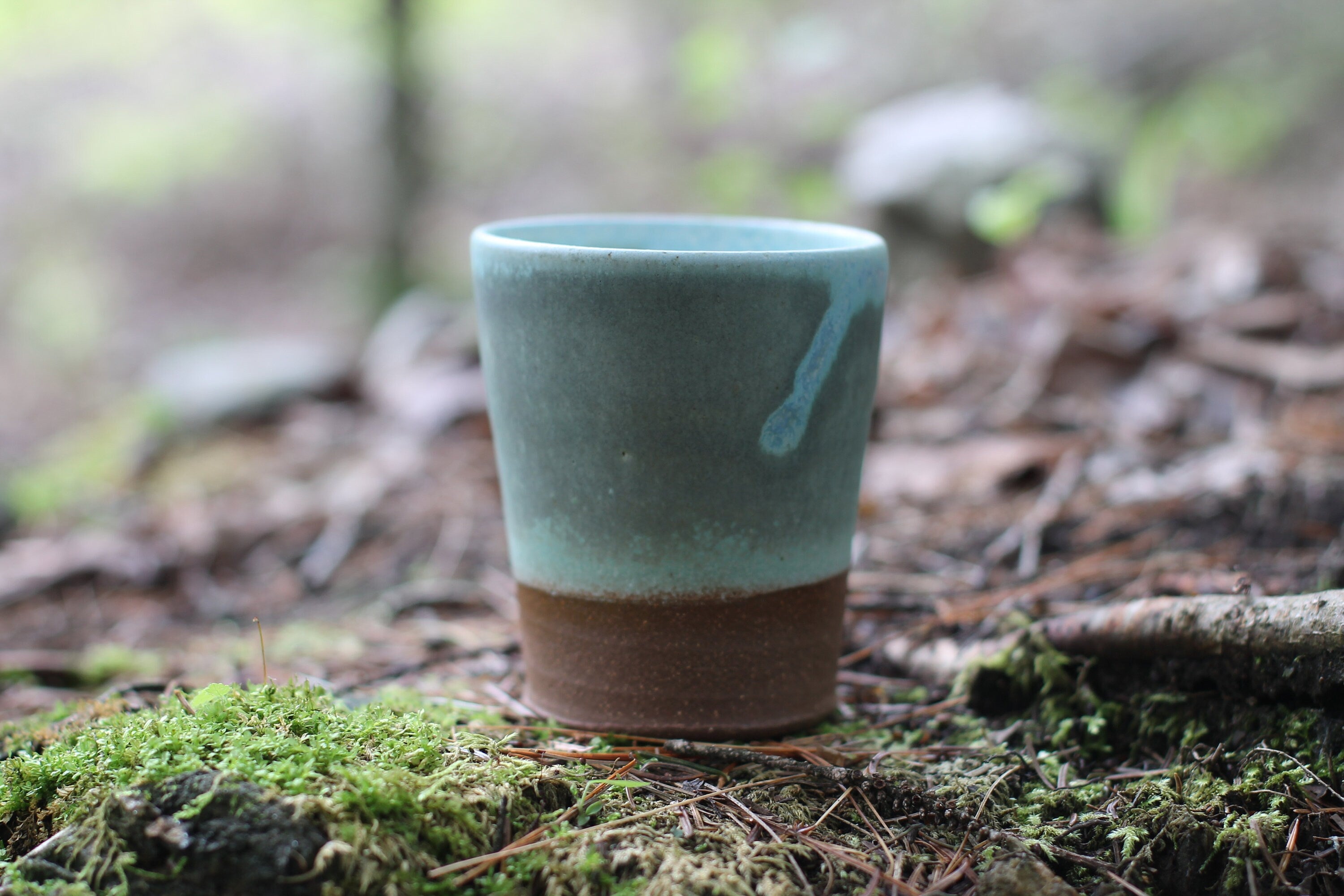 Hand poured Demi Coffee/Tea Pottery Candle, Wooden Wick Candle, Cottage Cozy, Intentional, Minimalist, Boho Chic, Decor by Belle Savon Vermont