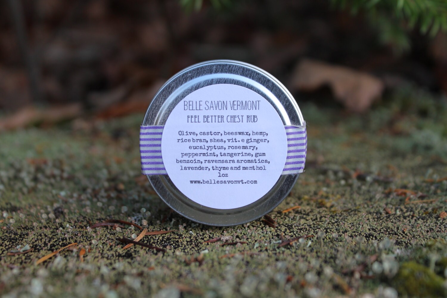 Feel Better Chest Rub 100% Natural- 1oz Travel Size and 2oz Tin-Belle Savon Vermont by Belle Savon Vermont