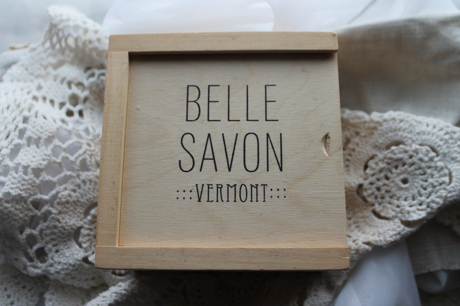 Artisan Soap and Soy Candle Gift Set in Vermont Wooden Box -Bridal Party-Hostess Gift by Belle Savon Vermont