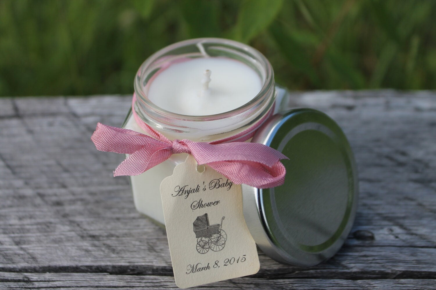 Candle Jar Favor 4oz-Bridesmaid Gift-Shower Favor-Wedding Favor by Belle Savon Vermont