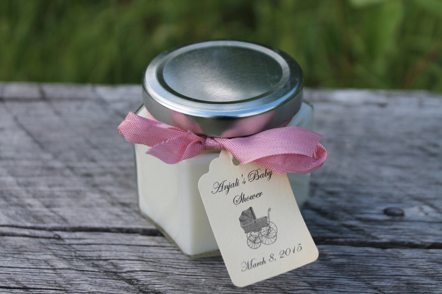 Candle Jar Favor 4oz-Bridesmaid Gift-Shower Favor-Wedding Favor by Belle Savon Vermont