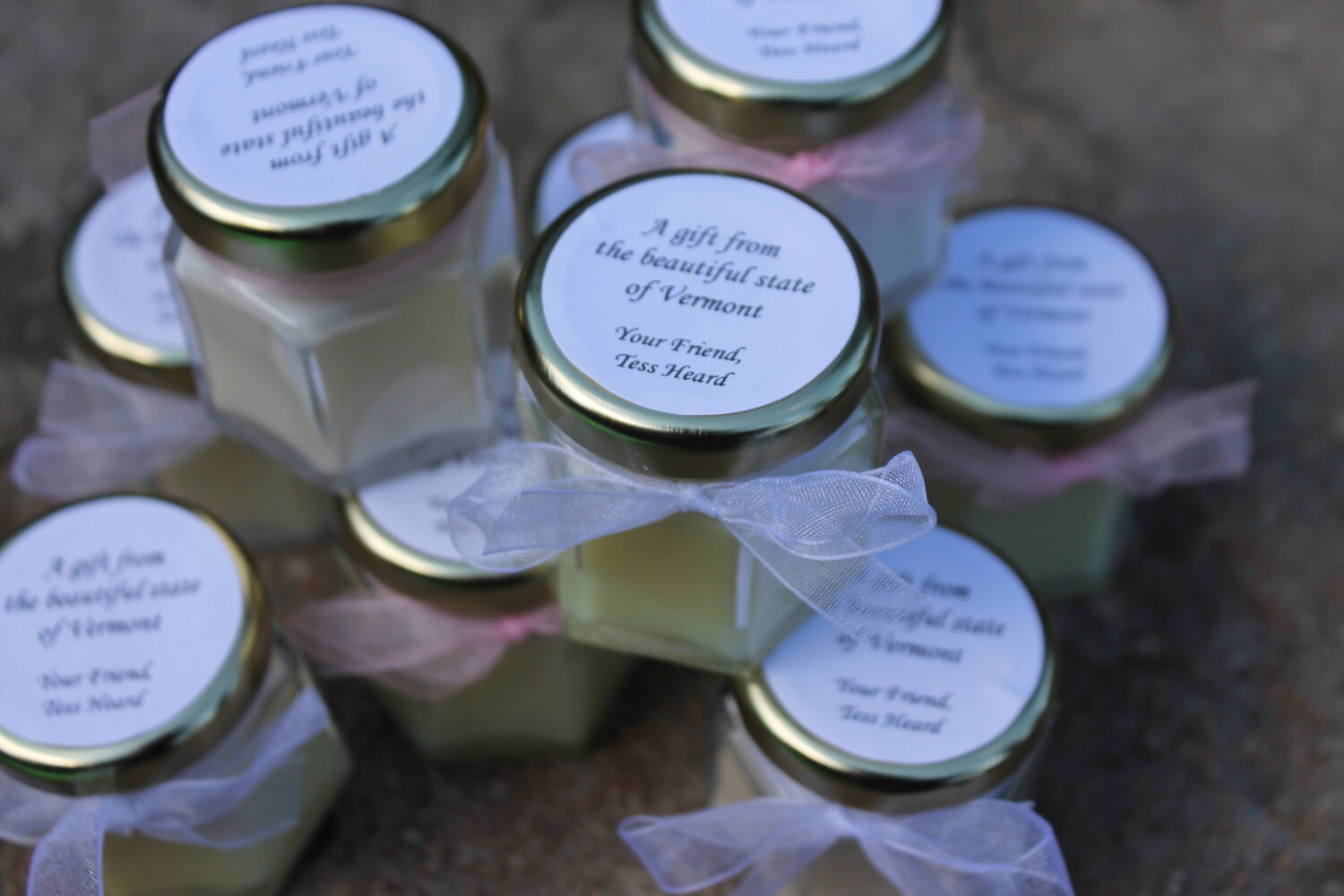 Candle Favor-Wedding-Baby Shower-Bridal Shower-Wedding Favor Jar by Belle Savon Vermont