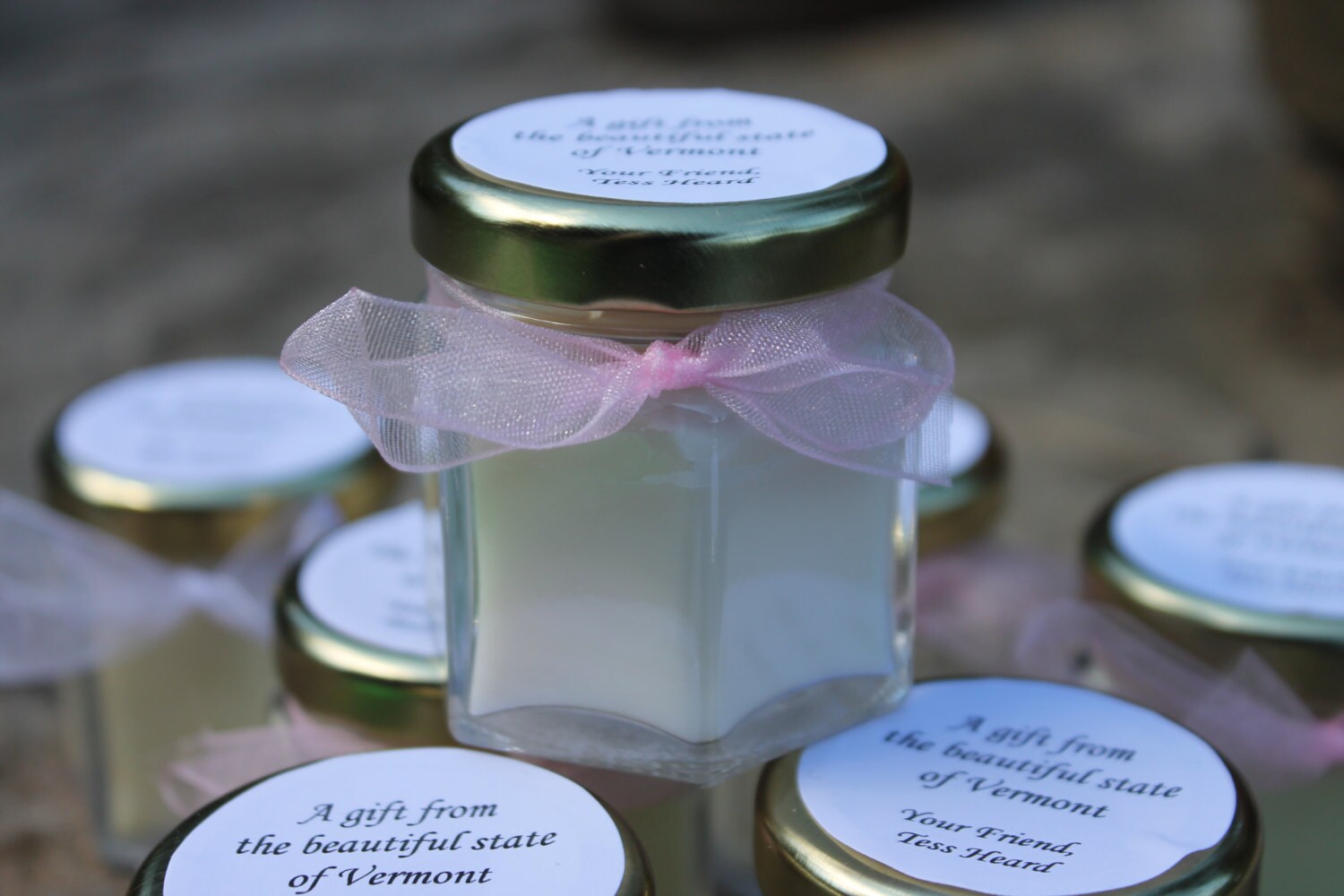 Candle Favor-Wedding-Baby Shower-Bridal Shower-Wedding Favor Jar by Belle Savon Vermont
