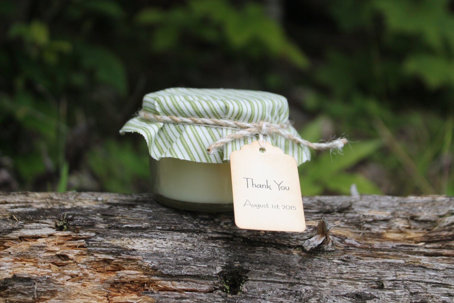 Fabric Covered Wedding Favor Candle 4oz Jar-Wedding-Baby-Bridal Shower-Soy Candle Favor Belle Savon Vermont by Belle Savon Vermont
