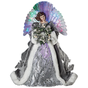 Ivory Lace Fiber Optic Angel Tree Topper – 16 Inch