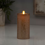 Luminara Rose Gold Metalic Moving Flame Pillar