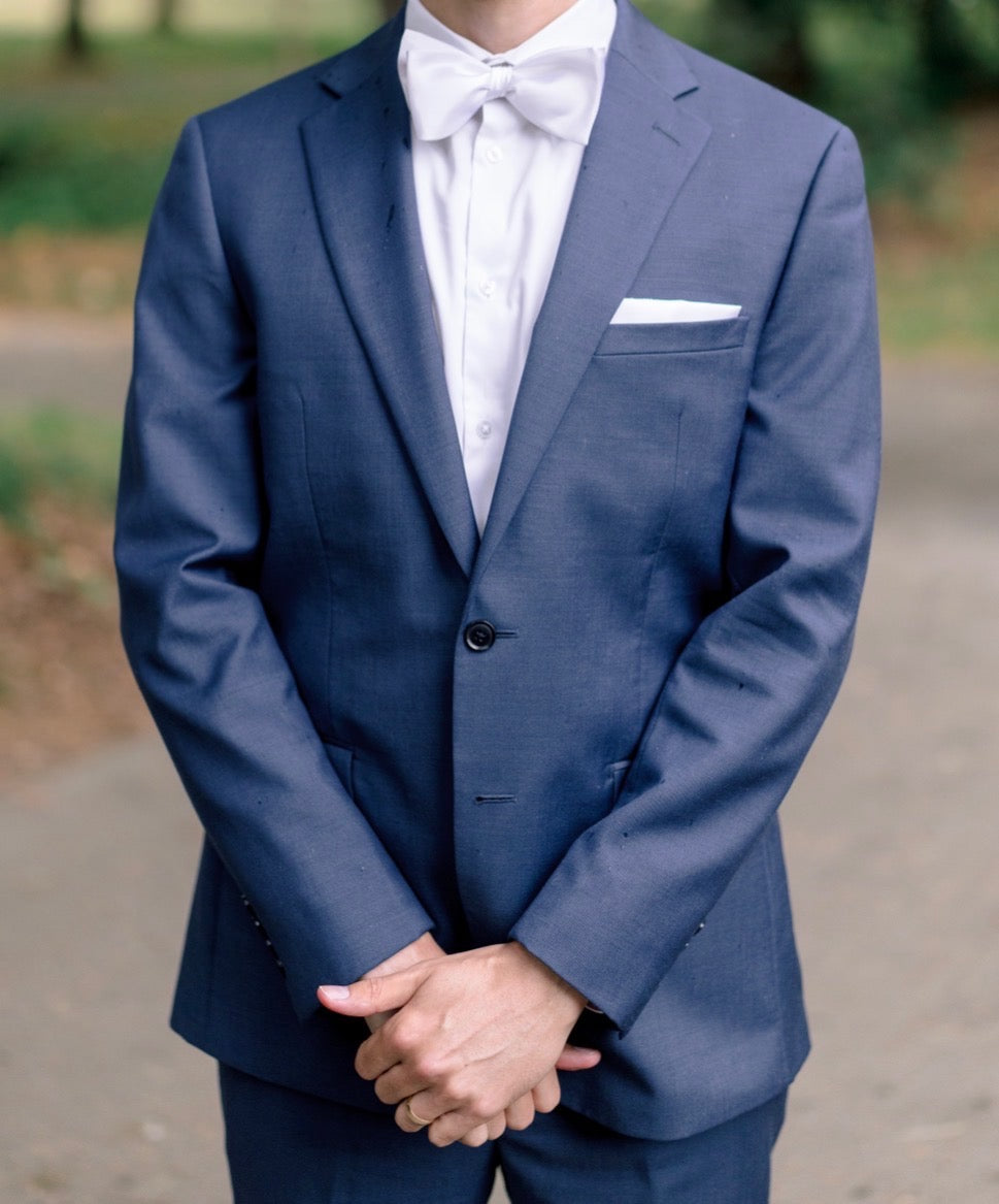 White Charmeuse - bow ties