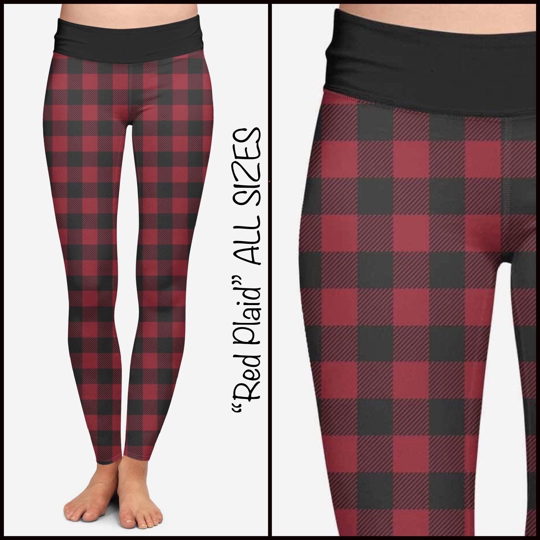 Red Buffalo Full Length Leggings by SidePony Boutique
